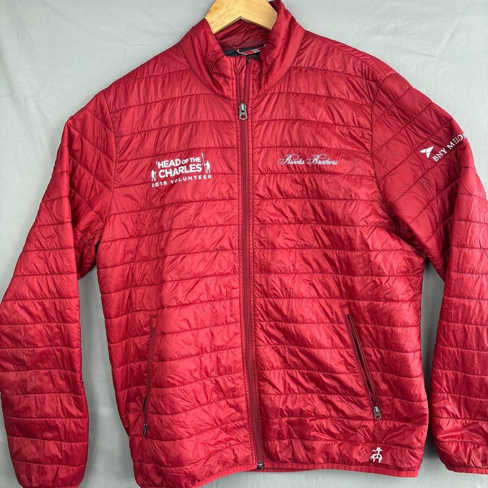 Brooks Brothers Red Puffer Jacket Mens Large Head Of The Charles Thermore